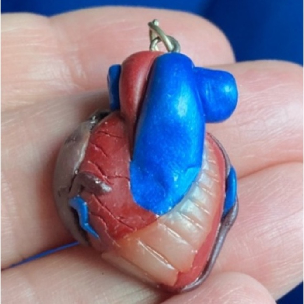 Vintage Handmade Anatomically Correct Heart Pendant | Y2K